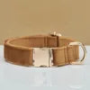 Wholesale Luxury Velvet Dog Collar Custom Personalized Lettering Gold-Plated Metal Buckle Reflective Features Bow Tie OEKO-TEX