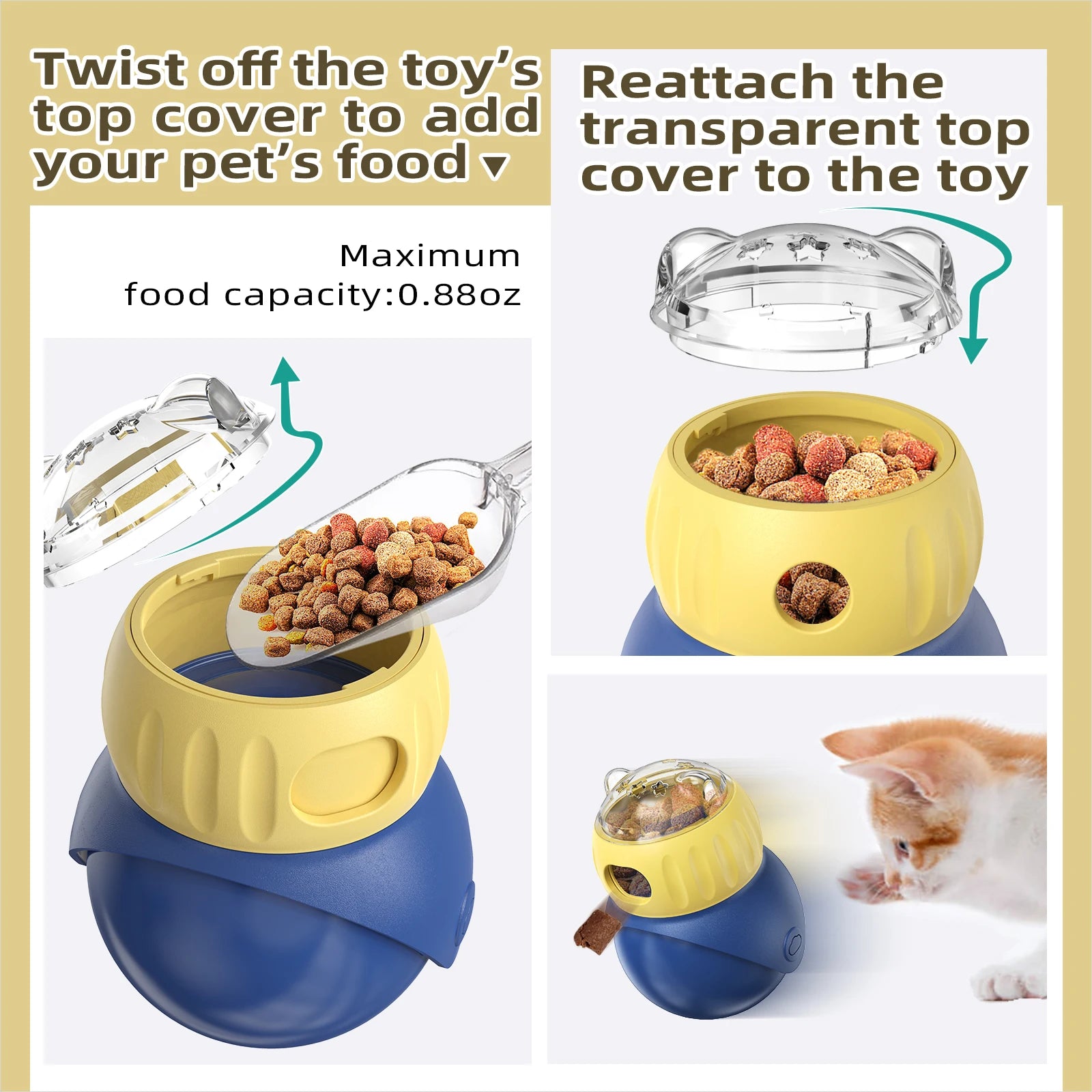 Modern Plastic Pet Supplies Food Dispensing Bowl Interactive Toy for Cats and Dogs New Product