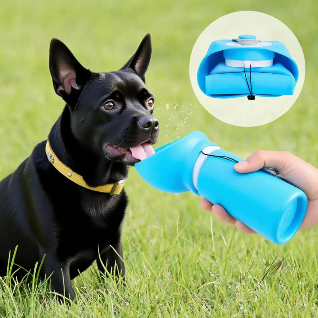 Pet Bowl Portable Foldable Cat and Dog Bowl Leak Proof Silicone Outdoor Travel Feeding Bottle Pet Supplies Wholesale